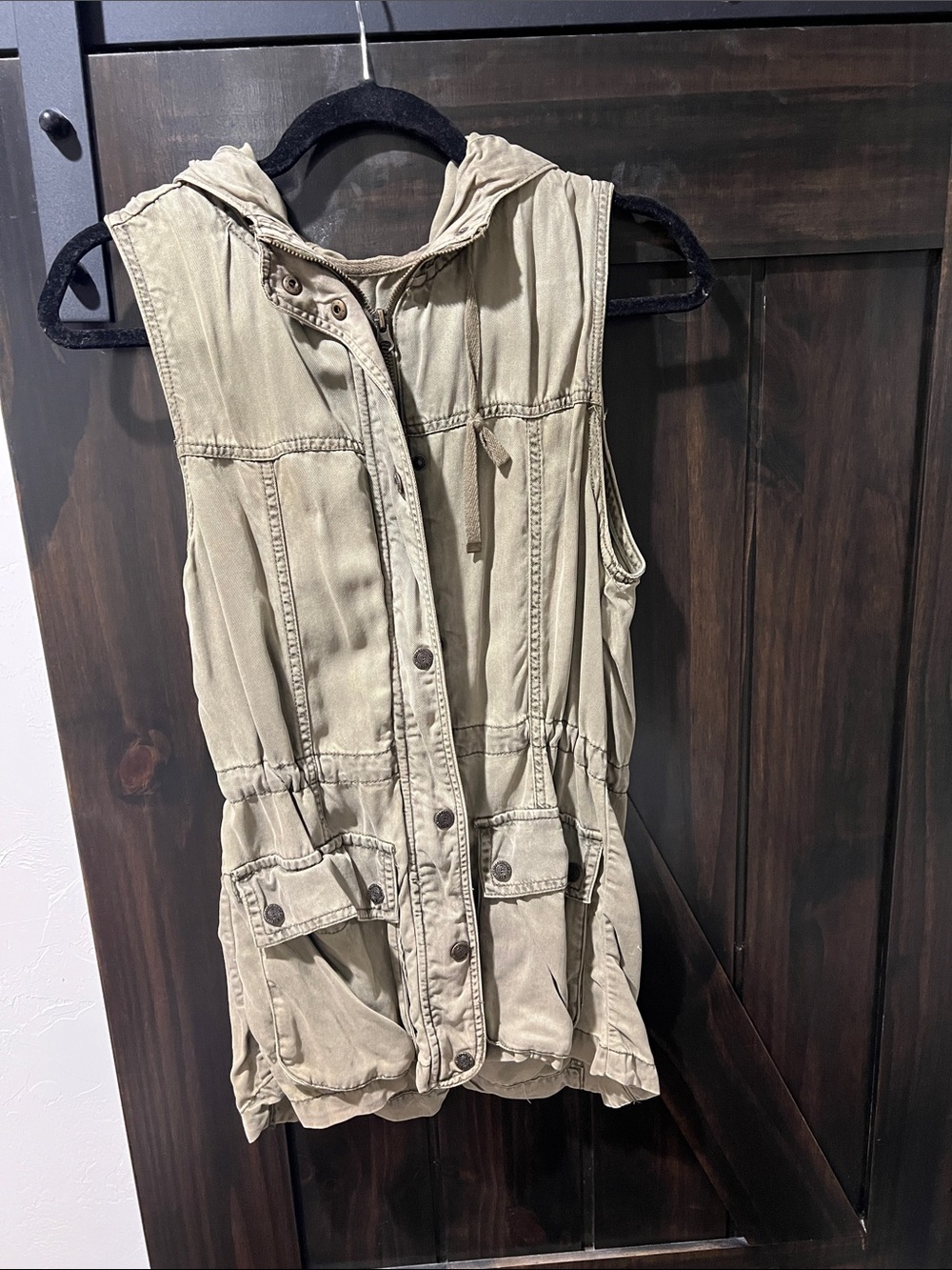 Kenneth Cole Reaction Sleeveless Hooded Utility Vest in Green